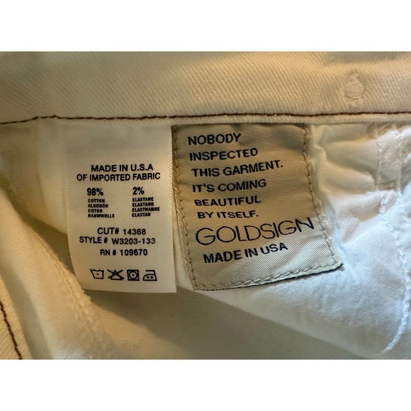 Women 27 Goldsign Clio White Flare Leg Denim Jeans Pants Mid-Rise USA-Made - Picture 6 of 7